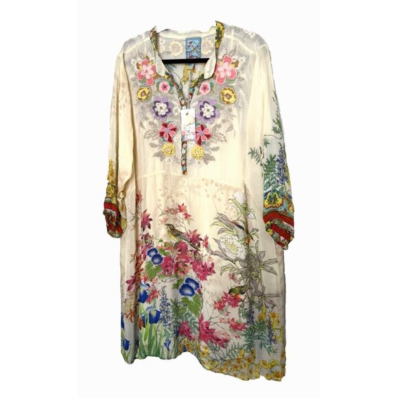 New Johnny Was Size XL Dress Wysteria Floral Embroidery Crochet NWT Boho - Picture 1 of 16